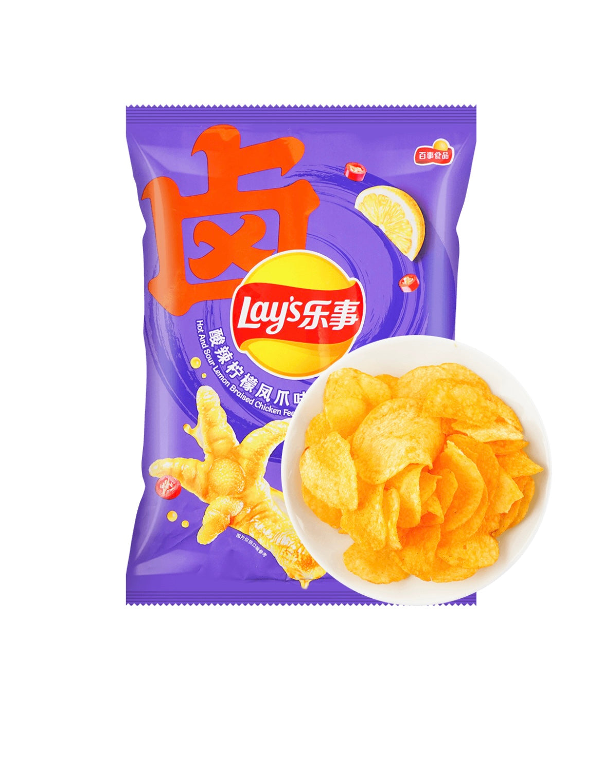 Lays Hot & Sour Lemon Braised Chicken Feet (China)