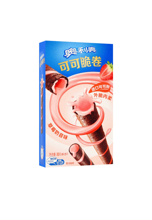 Oreo Strawberry Wafer Rolls (China)