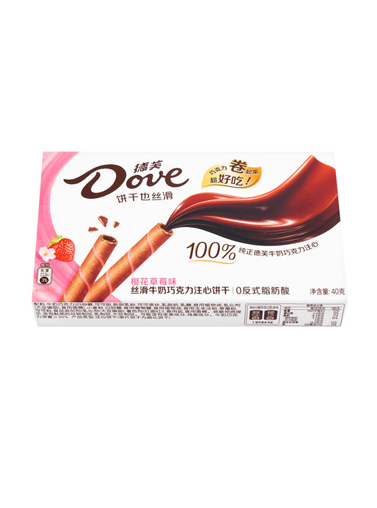 Dove Chocolate Sakura Strawberry Wafer Rolls (China)